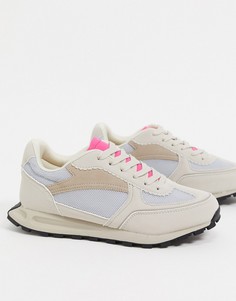 Бежево-розовые кроссовки на шнуровке ASOS DESIGN-Бежевый