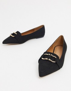 Черные балетки-лоферы ASOS DESIGN-Черный