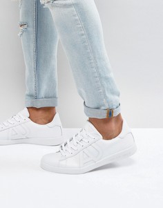 Белые кожаные кроссовки Armani Jeans-Белый