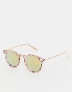 Круглые солнцезащитные очки с металлическими дужками ASOS DESIGN-Розовый