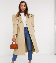 Светло-бежевый тренч с объемными рукавами ASOS DESIGN Petite