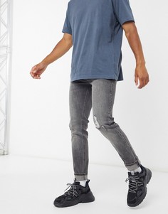 Выбеленные черные джинсы скинни ASOS DESIGN-Черный