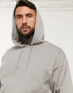 Oversized-худи серого цвета из органического хлопка ASOS DESIGN-Серый