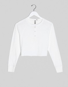 Белый лонгслив с кнопками спереди ASOS DESIGN