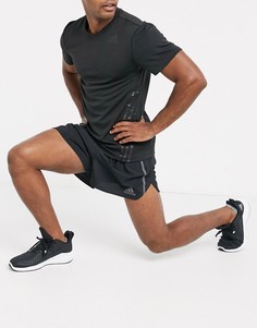 Черные шорты для бега adidas-Черный