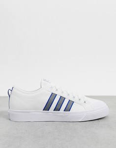 Белые кроссовки adidas Originals Nizza-Фиолетовый