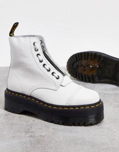 Белые кожаные ботинки на платформе с молнией Dr Martens-Белый