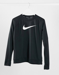Черный лонгслив с круглым вырезом и логотипом Nike Running