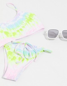 Трусы бикини с принтом тай-дай Missguided-Мульти