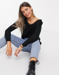 Джемпер со спущенными плечами Brave Soul-Черный