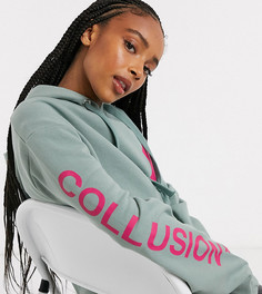 Худи зеленого цвета с логотипом COLLUSION Unisex-Зеленый