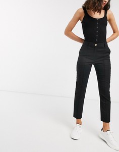 Льняные брюки-сигареты ASOS DESIGN-Черный