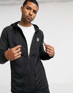 Худи черного цвета со сквозной молнией Siksilk-Черный