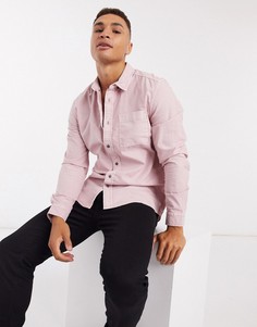 Розовая льняная рубашка с отложным воротником River Island-Розовый