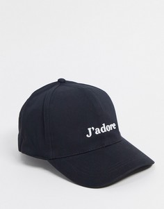 Черная бейсболка с логотипом ASOS DESIGN-Черный