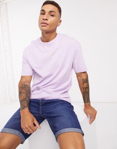 Лавандовая свободная футболка с логотипом и принтом на спине Jack & Jones Originals-Фиолетовый