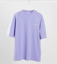 Фиолетовая футболка oversized с логотипом COLLUSION Unisex-Фиолетовый