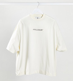 Oversized-футболка цвета слоновой кости с логотипом COLLUSION Unisex-Белый
