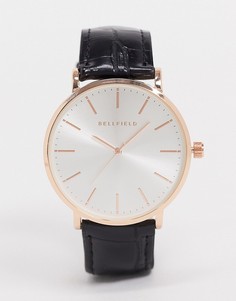 Часы с кожаным ремешком Bellfield-Черный