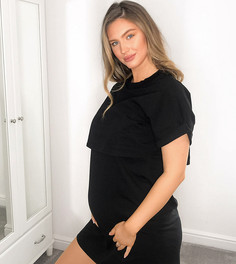 Черное платье-футболка для кормления ASOS DESIGN Maternity-Черный