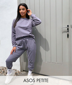 Спортивный костюм с джоггерами и свитшотом из органического хлопка ASOS DESIGN Petite-Синий