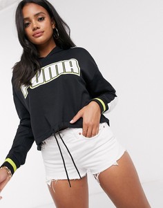 Короткий худи черного цвета Puma UMA Rebel-Черный