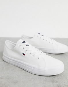Белые кроссовки в стиле ретро Tommy Hilfiger-Синий