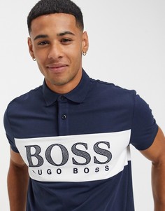 Футболка-поло с логотипом BOSS Athleisure-Темно-синий