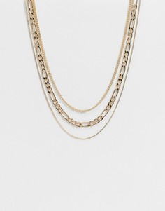 Золотистая цепочка в два ряда Weekday-Золотой