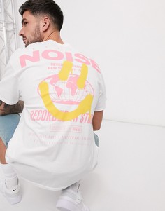 Свободная футболка с принтом в стиле граффити ASOS DESIGN-Белый