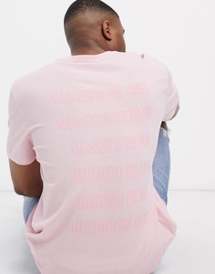 Розовая футболка с логотипом и принтом на спине AllSaints-Розовый