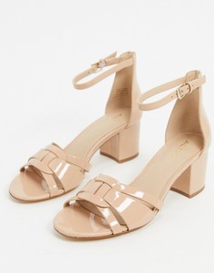 Кожаные босоножки на блочном каблуке ALDO-Бежевый
