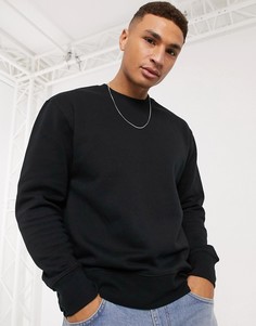 Черный свитшот с круглым вырезом Topman