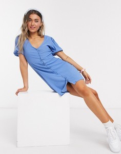 Синее платье мини на пуговицах New Look-Синий