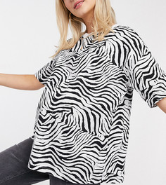 Oversized-футболка с принтом "зебра" ASOS DESIGN Maternity-Мульти
