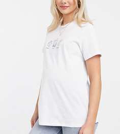 Футболка с принтом ASOS DESIGN Maternity-Белый