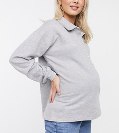 Трикотажное поло для кормления ASOS DESIGN Maternity-Серый