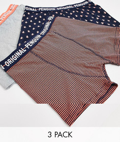 Набор из 3 боксеров-брифов Original Penguin-Серый
