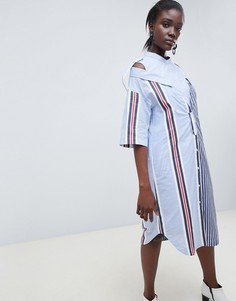 Платье-рубашка с заниженной линией плеч ASOS WHITE-Мульти