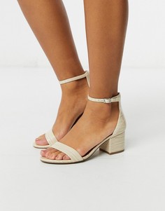 Босоножки на блочном каблуке с эффектом крокодиловой кожи Steve Madden-Розовый
