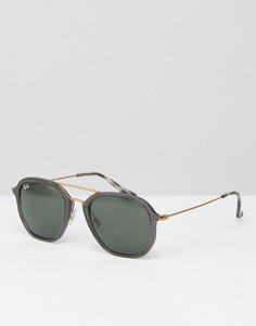 Квадратные солнцезащитные очки-авиаторы Ray-Ban 0RB4273-Серый
