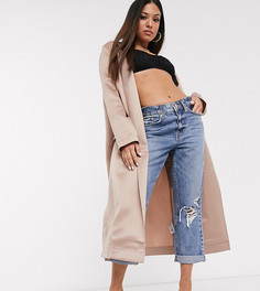 Бежевое легкое пальто ASOS DESIGN Petite-Розовый