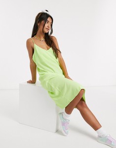Платье-комбинация миди лаймового цвета Brave Soul-Зеленый