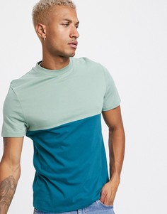 Зеленая футболка из органического хлопка со вставкой ASOS DESIGN-Зеленый