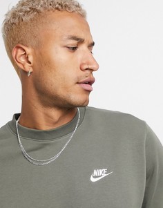 Свитшот цвета хаки с круглым вырезом Nike Club-Зеленый