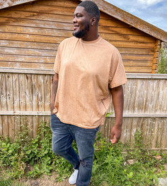 Oversized-футболка из органического хлопка ASOS DESIGN Plus-Бежевый
