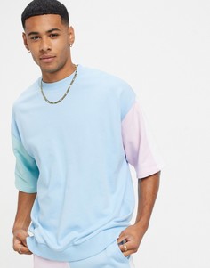 Свободный свитшот от комплекта в стиле колор блок ASOS DESIGN-Мульти