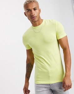 Желтая обтягивающая футболка из органического хлопка ASOS DESIGN-Желтый