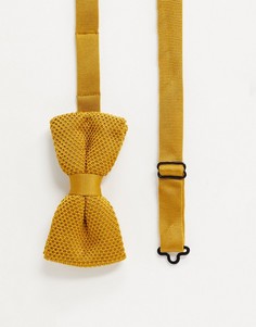 Трикотажный галстук-бабочка горчичного цвета Twisted Tailor-Оранжевый