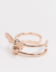 Кольцо цвета розового золота с пчелкой Olivia Burton-Золотой
